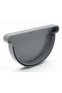 SIDE COVER, D-25, FOR GRAY PVC CIRCULAR GUTTER, RAL 7037