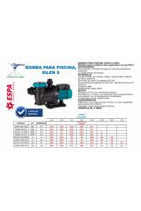 BOMBA DE PISCINA, SILEN S-150, 22T, 1,5 HP, ESPA, TRIFÁSICA, 400V.