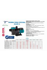 BOMBA PARA PISCINA, SILEN S-150, 22T, 1,5 HP, ESPA, TRIFÁSICA, 400V.