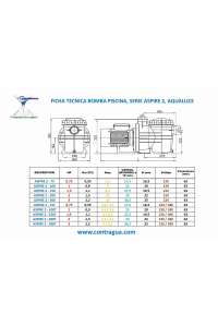 POMPE DE PISCINE, ASPIRE 2 - 100, 1 HP, TRIPHASÉE, 230 / 380V, 4,5 / 2,6Amp, AQUALLICE.