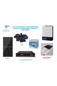 PHOTOVOLTAIC KIT WITH PUMP, FOR POOL, 1CV, BATTERIES, COPLANAR.