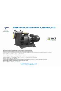 PUBLIC POOL PUMP, MAGNUS-4 1000, THREE-PHASE, 400V, 15.8Amp, SACI.