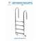 LADDER, 4 STEPS, WALL MODEL, ASYMMETRIC, STAINLESS STEEL, AISI 304, FOR POOL, AQUARAMA, 9824