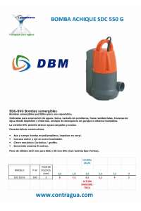 CYLINDER PUMP, CLEAN WATER, SDC 550-G, DBM.