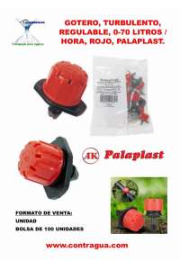 TURBULENT DRIPPER, HIGH FLOW, ADJUSTABLE, RED, BAG OF 100 UNITS.