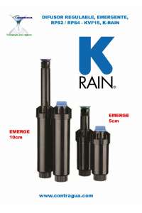 Difusor emergente, (5cm), rps2-kvf15, ajustável, k-rain
