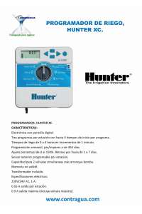 HUNTER PROGRAMMER, XC-801i-E 8 STATIONS.