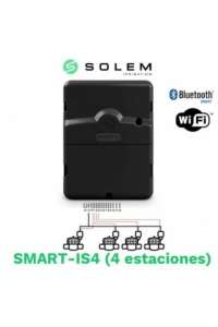 PROGRAMADOR DE RIEGO, 4 ESTACIONES, MODULO SOLEM IS4, CONEXION BLUETOOTH / WIFI