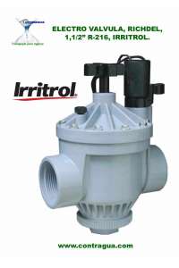 SOLENOID VALVE, IRRITROL, 1-1/2", R216, FEMALE THREAD, W/REGULATOR, (RICHDEL)