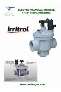 SOLENOID VALVE, IRRITROL, 1-1/2", R216, FEMALE THREAD, W/REGULATOR, (RICHDEL)