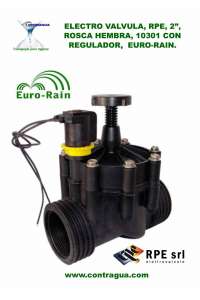 ELECTROVALVULA RPE, 2", ROSCA HEMBRA, SOLENOIDE 24V, CON REGULADOR DE CAUDAL