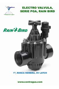 ELECTROVALVULA, 1" ,100-PGA, 9V, LATCH, ROSCA HEMBRA, CON REGULADOR, RAIN BIRD.