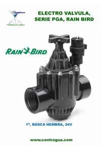 ELECTROVALVULA, 1", 100-PGA, 24V, ROSCA HEMBRA, CON REGULADOR, RAIN BIRD.