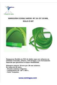 REINFORCED FLEXIBLE HOSE, D-24mm, INTERIOR 18mm - EXTERIOR 26mm, ROLL OF 25 METERS