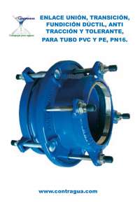 LINK, TRANSITION JOINT, D-63mm, ANTI-TRACTION, TOLERANT, 74 / 57mm, FOUNDRY DUCTILE, FOR PVC / PE, PN16