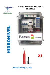 PANNEAU AVEC HYDROLEVEL, RÉGLABLE, 1,6 à 2,8 AMPÈRES, AVEC SONDES, TRIPHASÉ, 400V.