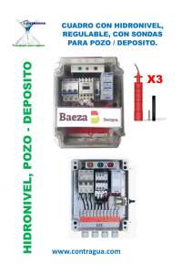 CUADRO CON HIDRONIVEL, REGULABLE, 2,5 a 4 AMPERIOS, POZO / DEPÓSITO, CON SONDAS, MONOFÁSICO, 230V.