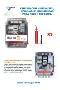 PANEL WITH HYDROLEVEL, ADJUSTABLE, 2.5 to 4 AMPS, WELL / TANK, WITH PROBES, SINGLE PHASE, 230V.