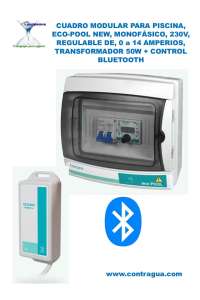 CUADRO MONOFÁSICO 230V, ECO-POOL NEW, REGULABLE, 0 - 14 AMP, TRANSFORMADOR 50W + BLUETOOTH