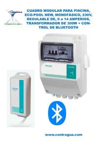 SINGLE PHASE PANEL 230V, ECO-POOL NEW, ADJUSTABLE, 0 - 14 AMP, 300W TRANSFORMER + BLUETOOTH.