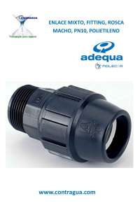 FITTING LINK, D-20mm, 1/2" MALE THREAD, PN10, POLYETHYLENE, ADEQUA.