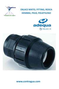 FITTING LINK, D-40mm, FEMALE THREAD, 1.1/4", PN10, POLYETHYLENE, ADEQUA.