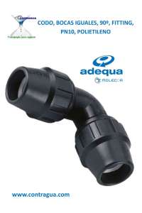 CODO IGUAL, D-20mm, 90º, FITTING, PN10, POLIETILENO, ADEQUA.