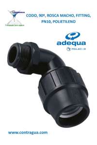 CODO, D-20mm / 1/2", ROSCA MACHO, 90º, FITTING, PN10, POLIETILENO, ADEQUA.