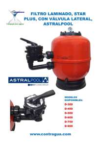 SAND FILTER, FOR POOLS, STAR PLUS, 500, WITH VALVE, ASTRALPOOL.