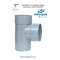 BYPASS, (T), D-90mm, 87º, PVC GRIS SANITAIRE, CONNEXIONS, FEMELLE / MÂLE, À COLLER, ADEQUA