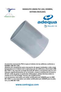 SMOOTH SLEEVE, D-125mm, SANITARY GREY PVC, FEMALE – FEMALE, FOR GLUING, ADEQUA