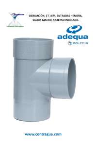 DERIVACIÓN, (T), D-250mm, 87º, PVC GRIS SANITARIO, CONEXIONES, HEMBRA / MACHO, PARA ENCOLAR, ADEQUA