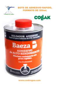 ADESIVO PARA COLAR PVC, FRASCO DE 1 QUILO, COM ESCOVA.