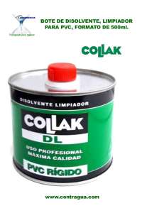 DISOLVENTE, LIMPIADOR, PARA PVC, BOTE 500ml, COLLAK