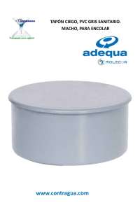 BOUCHON AVEUGLE, D-75mm, PVC GRIS SANITAIRE, MÂLE, À COLLER, ADEQUA.