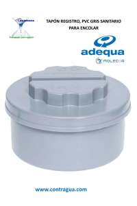 BOUCHON, ENREGISTREMENT D-110mm SANITAIRE PVC GRIS, MÂLE, À COLLER, ADEQUA.