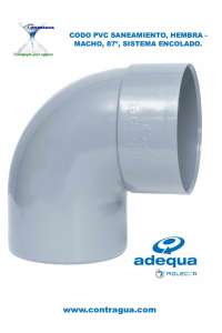 CODO PVC SANITARIO, D-315mm, 87º, HEMBRA - MACHO, SISTEMA DE ENCOLADO, ADEQUA.