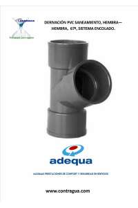 ABLEITUNG (Y) D-32mm, 67º, SANITÄR GRAUES PVC, ANSCHLÜSSE, WEIBLICH/WEIBLICH, ZUM KLEBEN, ADEQUA