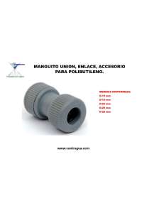 UNION SLEEVE, D-15mm, FOR POLYBUTYLENE, FEMALE – FEMALE.