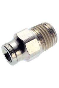 MALE THREAD FITTING, CHROME PLATED BRASS, 1/8" x 6 mm