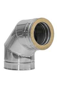 ELBOW, D-80mm, 87º, DOUBLE / WALL, STAINLESS, AISI 304