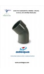 GRAY PVC ELBOW, D-50mm, 45º, FEMALE-MALE, SANITARY, GLUED SYSTEM