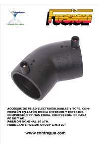 CODO, D-75mm, 45º, ELECTROSOLDABLE, PN16