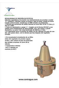 RÉGULATEUR DE PRESSION STATIQUE, 3" R/F 10 BIS