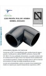 CODO PVC, PRESIÓN, 90º, D-63mm, PN16, ENCOLAR, H - H, 01717, CEPEX.