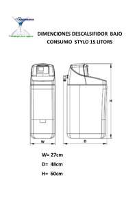 SOFTENER, LOW CONSUMPTION, STYLO 15 LITERS